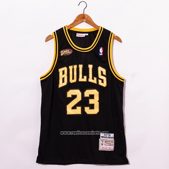 Camiseta Chicago Bulls Michael Jordan #23 1998 NBA Fianls Retro Negro